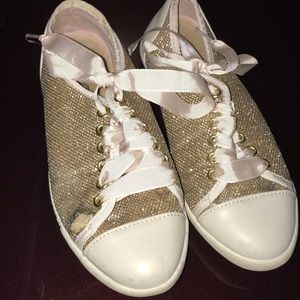 Shimmer gold sugar sneakers